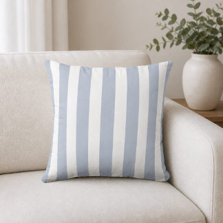 Gestreepte Blauwe Mist Witte Worp Kussen