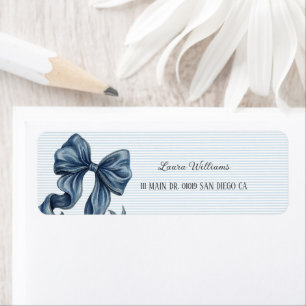 Gestreepte Blauwe Strik Etiket