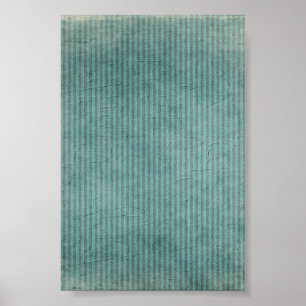 Gestreepte Blauwgroen golfpatroon Poster