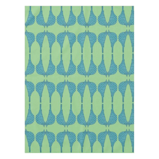 gestreepte blauwvogel tafelkleed (Voorkant)