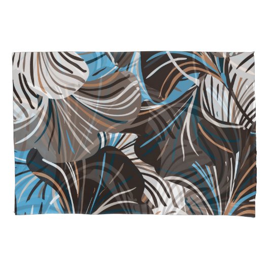 Gestreepte bloemen en bladeren:  bloemen. kussensloop (Voorkant)