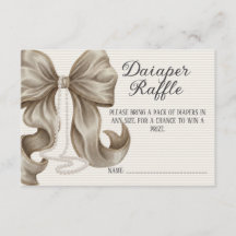 Gestreepte Boog Meisje Baby Shower Luier Raffle