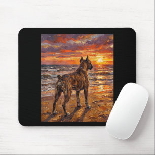 Gestreepte Boxer bij Sunset Beach Boxer Honden Kun Muismat