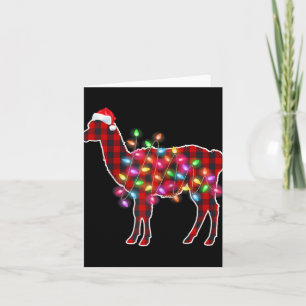 Gestreepte Buffalo Lama Kerst Pyjama Kerstlichten  Kaart