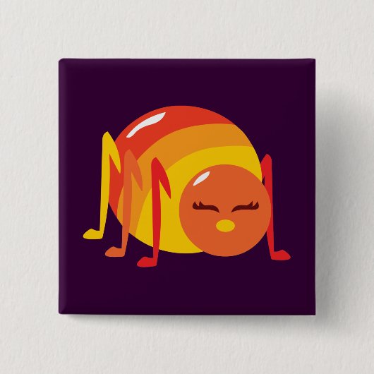 Gestreepte buik vierkante button 5,1 cm (Voorkant)