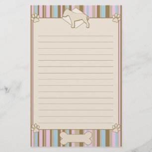 Gestreepte bull Terrier Stationery Briefpapier