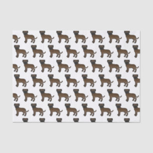 Gestreepte Bullmastiff Leuke Cartoon Hond Patroon Tissuepapier