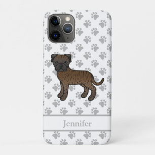 Gestreepte Bullmastiff Mopshond & Naam iPhone 11 Pro Hoesje