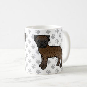 Gestreepte Bullmastiff Schattige Cartoon Hond Koffiemok