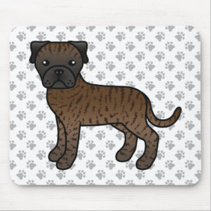 Gestreepte Bullmastiff Schattige Cartoon Hond Muismat