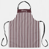 Gestreepte Burgundy en White Pattern Schort (Voorkant)