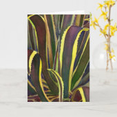 Gestreepte Century plant notecard Kaart (Gele Bloem)