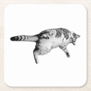 Gestreepte charme voor de tafel vierkante kartonnen onderzetter