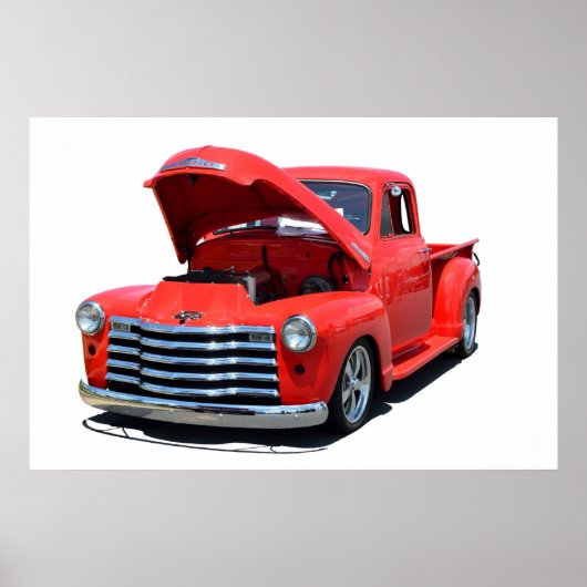 Gestreepte Chevrolet Pickup Truck Poster (Voorkant)