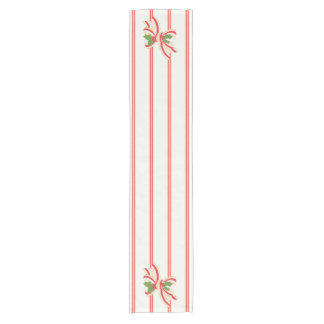 Gestreepte Christmas Bow Table Runner - look Korte Tafelloper
