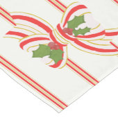 Gestreepte Christmas Bow Table Runner -  look Korte Tafelloper (Hoek)