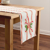 Gestreepte Christmas Bow Table Runner -  look Korte Tafelloper (Voorbeeld)