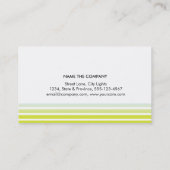 Gestreepte Clean Mode Limoen Yellow Simple Visitekaartje (Achterkant)