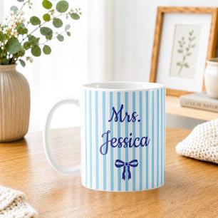 Gestreepte Coquette Aangepaste Geschenken voor Ler Koffiemok