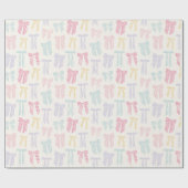 Gestreepte Coquette Bows mint roze geel lila Cadeaupapier (Vlak)