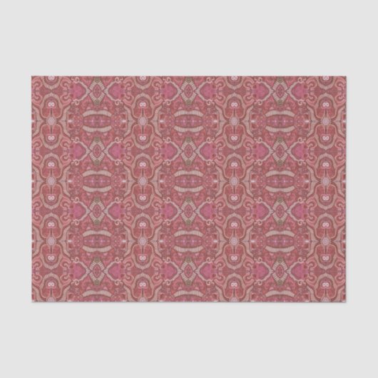 Gestreepte Curven Bohemian Arabesque Pattern Koper Tissuepapier (Voorkant)
