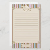 Gestreepte Dachshund Stationery Briefpapier (Voorkant / Achterkant)