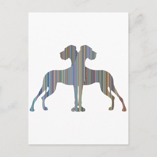 Gestreepte Deense Paar Briefkaart (Voorkant)