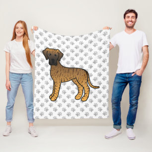 Gestreepte Dog Argwanende Hond & Pootjes Fleece Deken