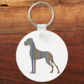 Gestreepte Dog Sleutelhanger (Voorkant)