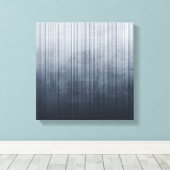 Gestreepte elegante Blauw Grijs Wit rustiek abstra Canvas Afdruk (Insitu (Houten vloer))