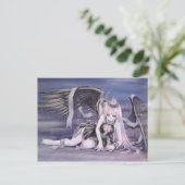 gestreepte engel briefkaart (Staand voorkant)