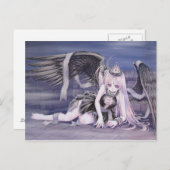 gestreepte engel briefkaart (Voorkant / Achterkant)