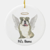 Gestreepte Engelse Bulldog Sympathie Herdenking Keramisch Ornament (Achterkant)