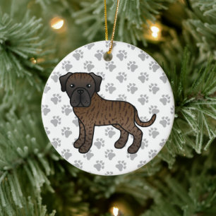Gestreepte Engelse Mastiff Cute Cartoon Hond Keramisch Ornament