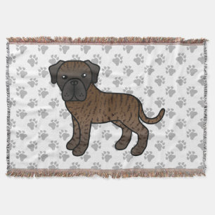Gestreepte Engelse Mastiff Schattige Cartoon Hond Deken