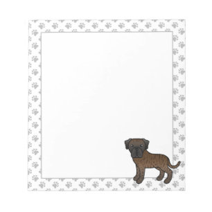 Gestreepte Engelse Mastiff Schattige Cartoon Hond Notitieblok