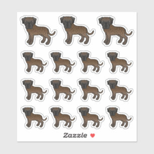 Gestreepte Engelse Mastiff Schattige Cartoon Honde Sticker