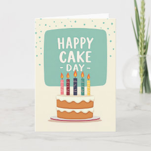 Gestreepte Feestelijke Taartkaart Kaart