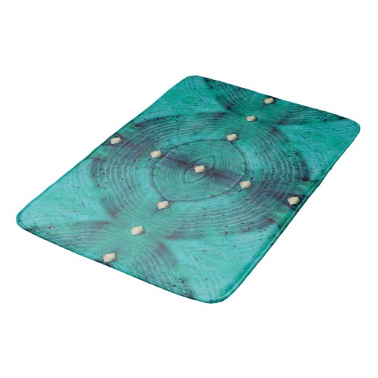 Gestreepte Floor Pattern in Aqua Blues Badmat (Gekanteld)