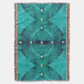 Gestreepte Floor Pattern in Aqua Blues Deken (Voorkant Verticaal)