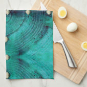 Gestreepte Floor Pattern in Aqua Blues Theedoek (Quarter Fold)