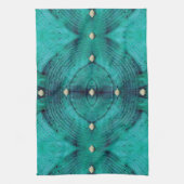 Gestreepte Floor Pattern in Aqua Blues Theedoek (Verticaal)