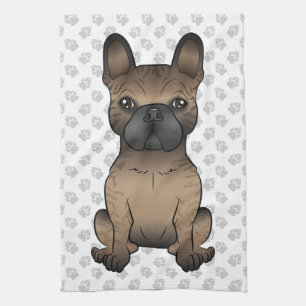 Gestreepte Franse Bulldog / Franse Bulldog Zacht H Theedoek