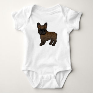 Gestreepte Franse Bulldog Zacht Kartonnen Hond Romper