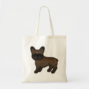 Gestreepte Franse Bulldog Zacht Kartonnen Hond Tote Bag