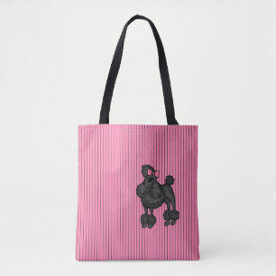 Gestreepte Franse poedel Canvas tas