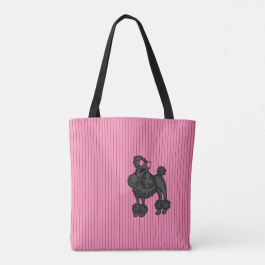 Gestreepte Franse poedel Canvas tas (Achterkant)