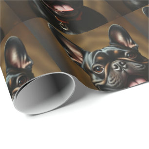 Gestreepte Frenchie Franse Bulldog Hond Huisdier Cadeaupapier