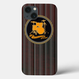 gestreepte gele drum iPhone 13 hoesje