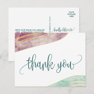 Gestreepte Gemstone   Mauve Bedankt Briefkaart